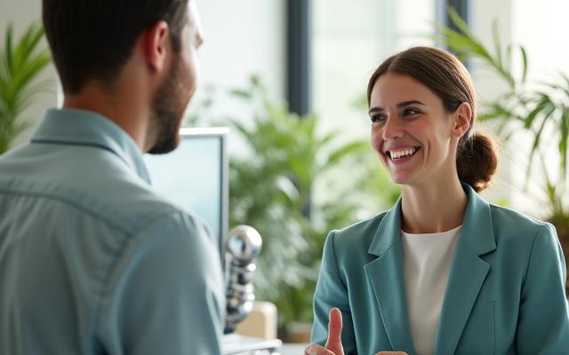 Ein Roboter assistiert bei HR-Prozessen wie Onboarding und Dokumentenverwaltung